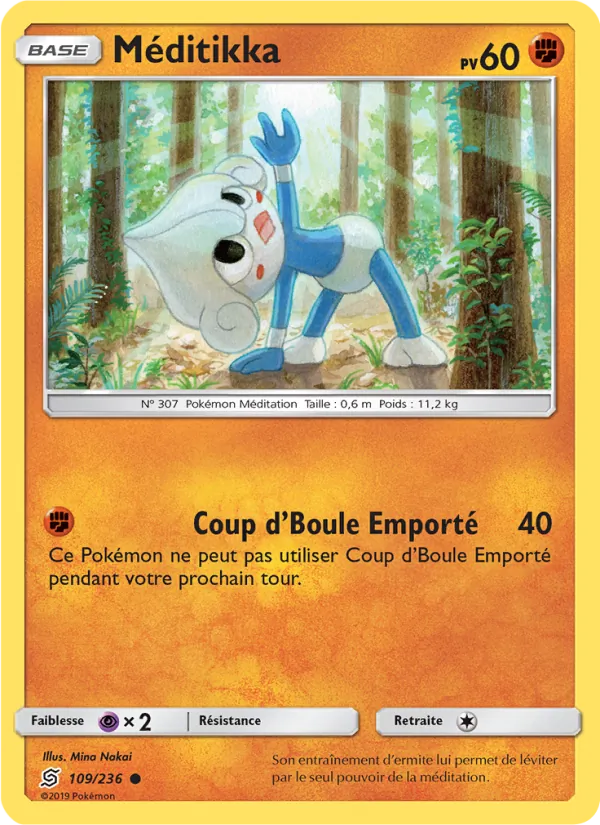 Carte Pokémon Méditikka 109/236 de l'extension Harmonie des Esprits