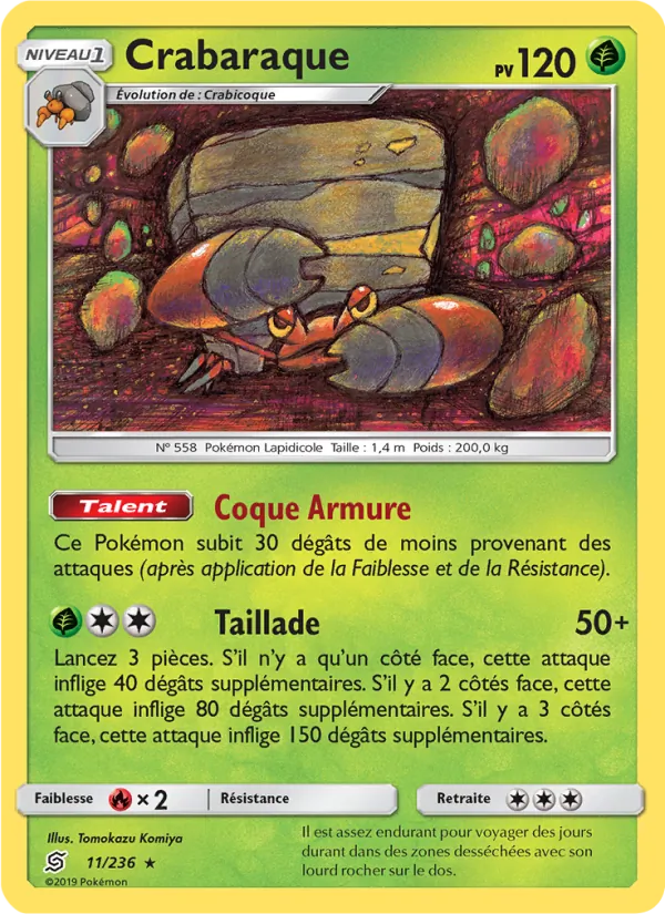 Carte Pokémon Crabaraque 11/236 de l'extension Harmonie des Esprits