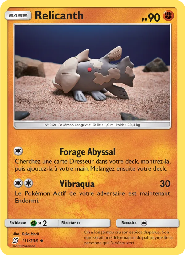 Carte Pokémon Relicanth 111/236 de l'extension Harmonie des Esprits