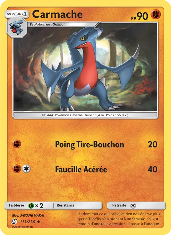 Carte Pokémon Carmache 113/236 de l'extension Harmonie des Esprits