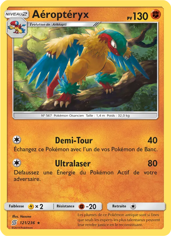 Carte Pokémon Aéroptéryx 121/236 de l'extension Harmonie des Esprits