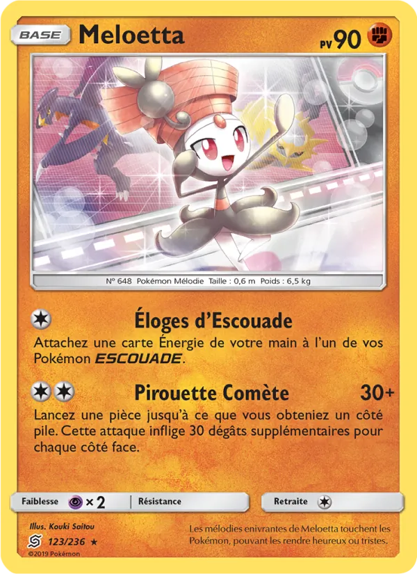 Carte Pokémon Meloetta 123/236 de l'extension Harmonie des Esprits