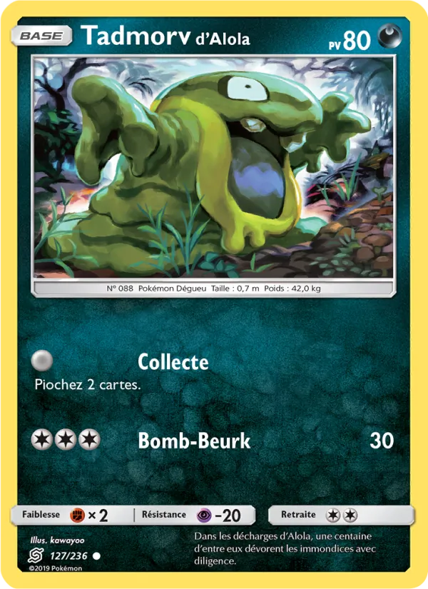 Carte Pokémon Tadmorv d’Alola 127/236 de l'extension Harmonie des Esprits