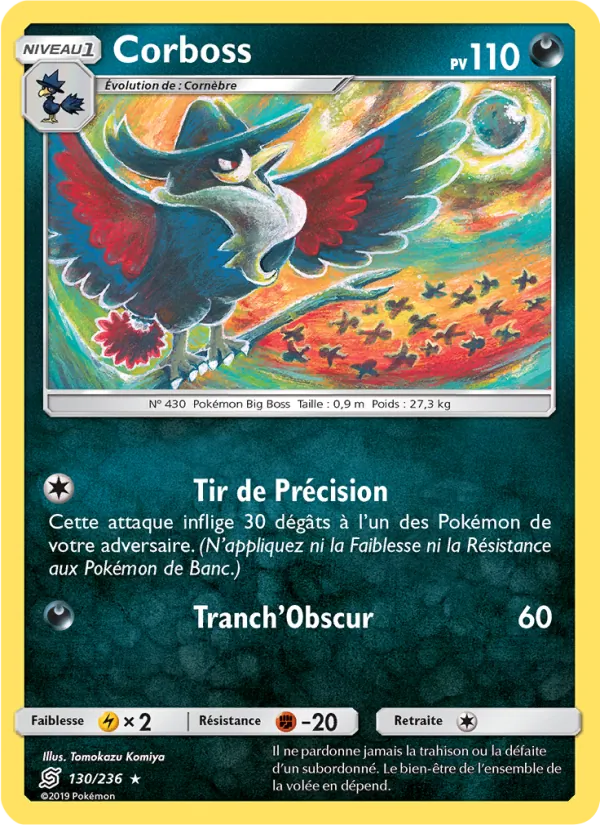 Carte Pokémon Corboss 130/236 de l'extension Harmonie des Esprits