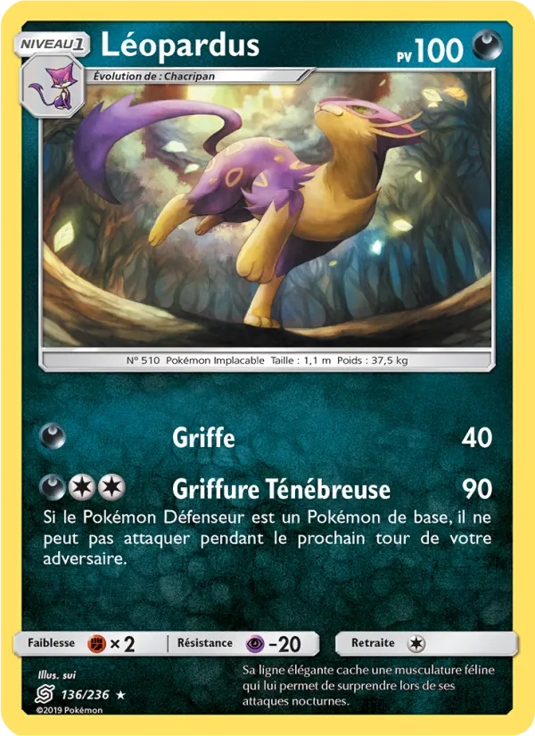 Carte Pokémon Léopardus 136/236 de l'extension Harmonie des Esprits