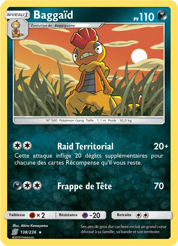 Carte Pokémon Baggaïd 138/236 de l'extension Harmonie des Esprits