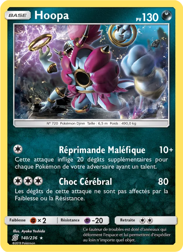 Carte Pokémon Hoopa 140/236 de l'extension Harmonie des Esprits