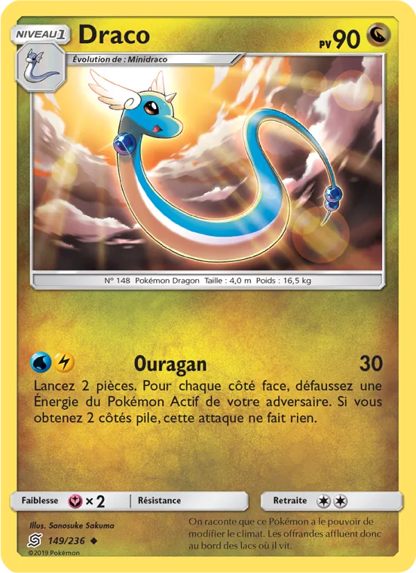 Carte Pokémon Draco 149/236 de l'extension Harmonie des Esprits