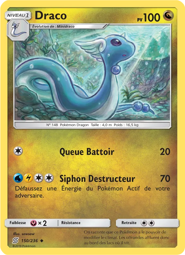 Carte Pokémon Draco 150/236 de l'extension Harmonie des Esprits