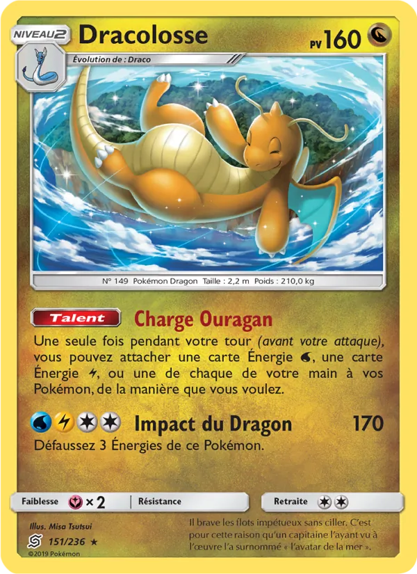 Carte Pokémon Dracolosse 151/236 de l'extension Harmonie des Esprits
