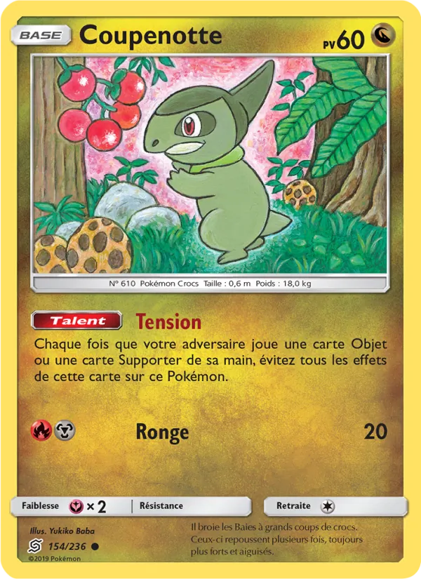 Carte Pokémon Coupenotte 154/236 de l'extension Harmonie des Esprits