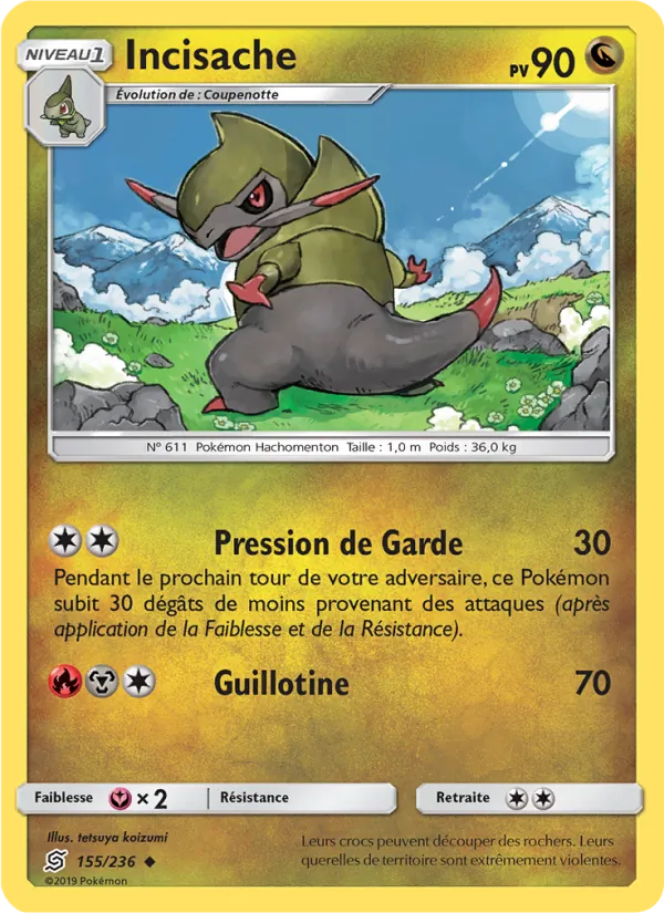Carte Pokémon Incisache 155/236 de l'extension Harmonie des Esprits
