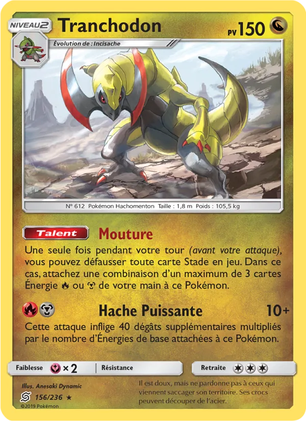 Carte Pokémon Tranchodon 156/236 de l'extension Harmonie des Esprits