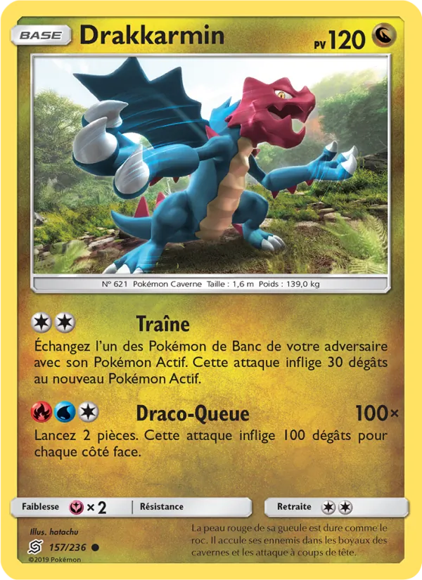 Carte Pokémon Drakkarmin 157/236 de l'extension Harmonie des Esprits