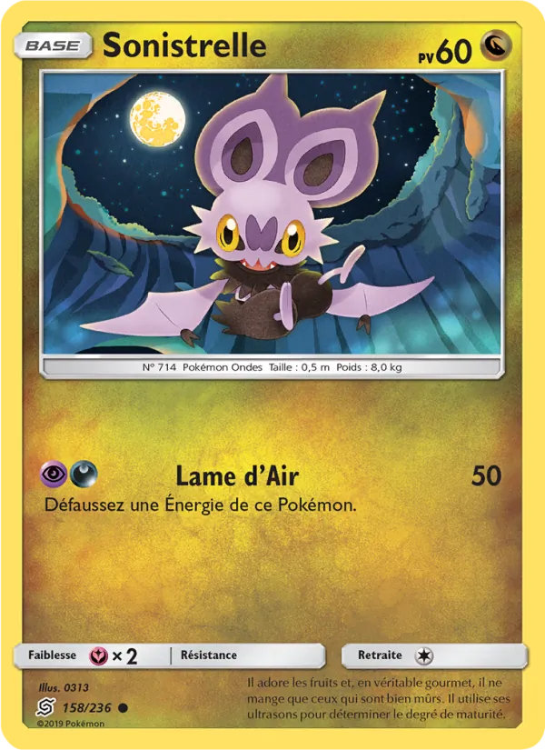Carte Pokémon Sonistrelle 158/236 de l'extension Harmonie des Esprits