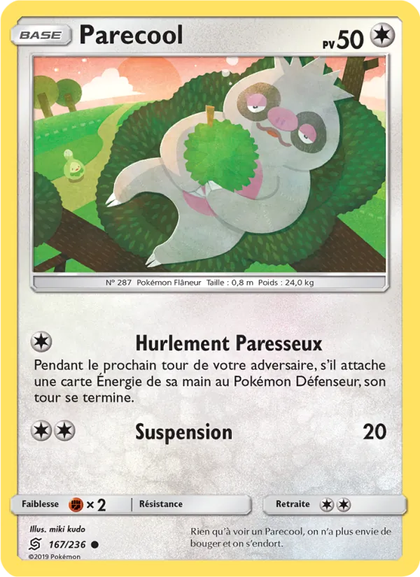 Carte Pokémon Parecool 167/236 de l'extension Harmonie des Esprits
