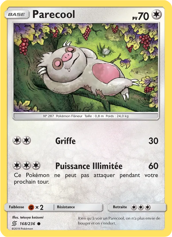 Carte Pokémon Parecool 168/236 de l'extension Harmonie des Esprits