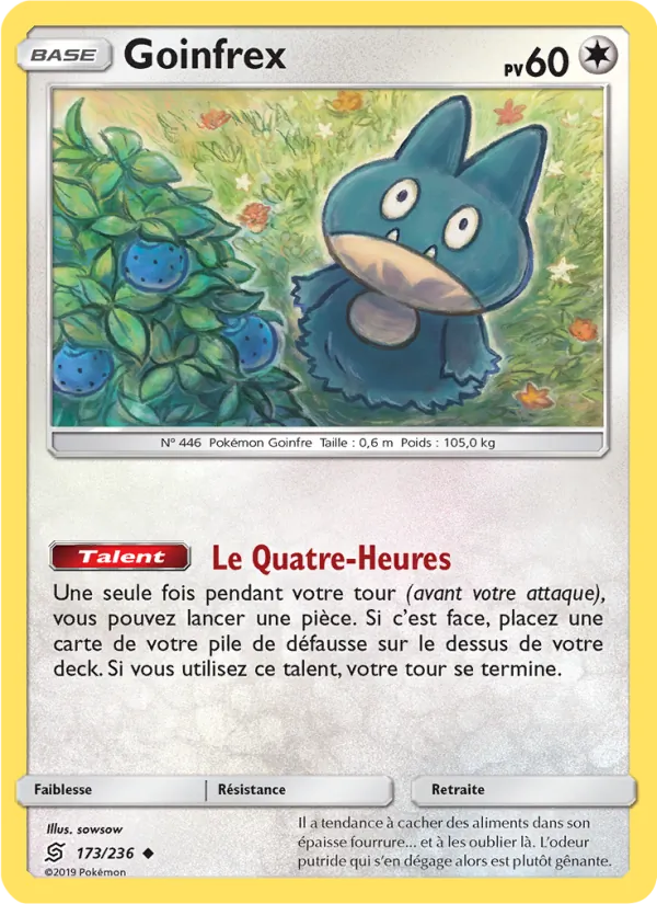 Carte Pokémon Goinfrex 173/236 de l'extension Harmonie des Esprits