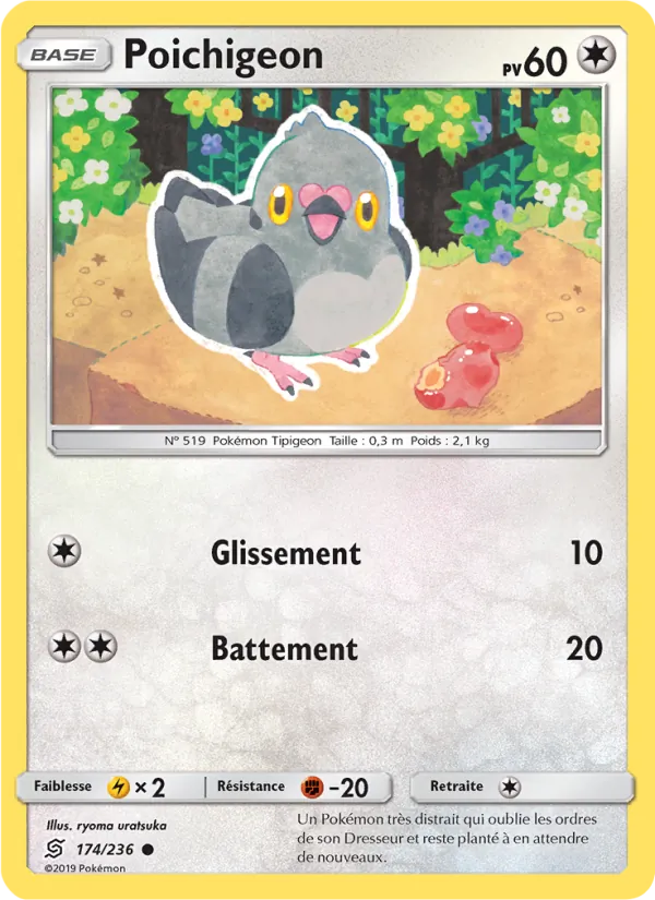 Carte Pokémon Poichigeon 174/236 de l'extension Harmonie des Esprits