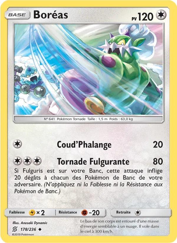 Carte Pokémon Boréas 178/236 de l'extension Harmonie des Esprits