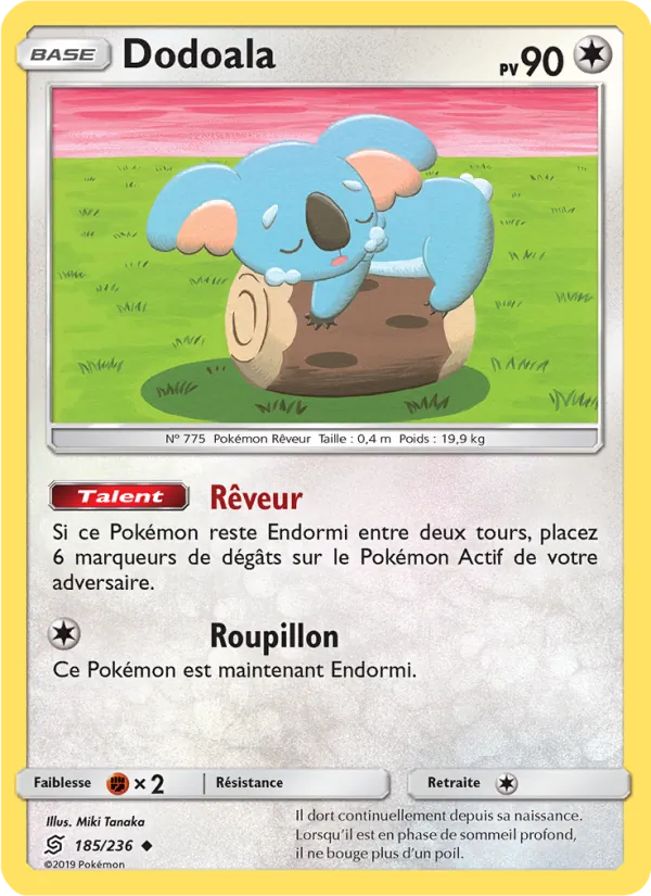 Carte Pokémon Dodoala 185/236 de l'extension Harmonie des Esprits
