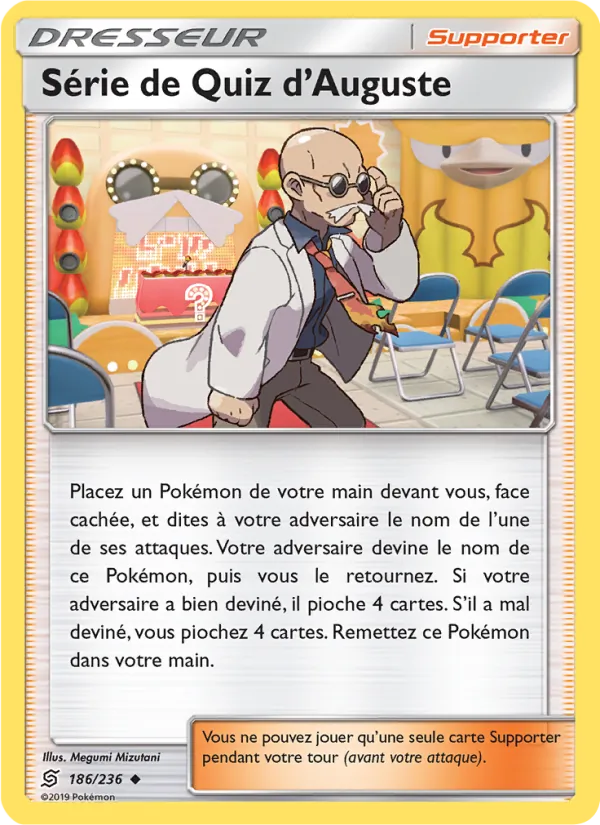 Carte Pokémon Série de Quiz d’Auguste 186/236 de l'extension Harmonie des Esprits
