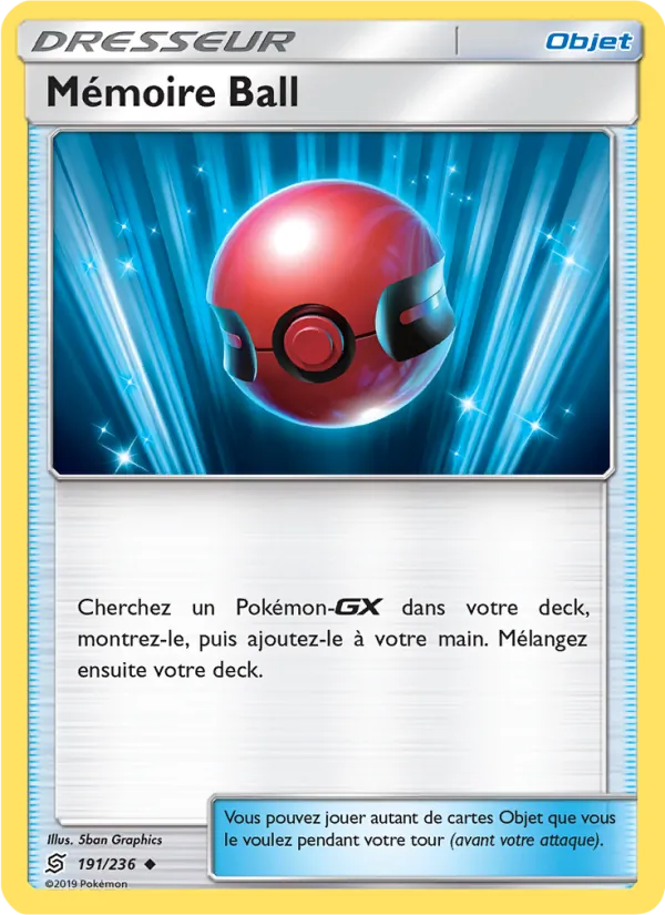 Carte Pokémon Mémoire Ball 191/236 de l'extension Harmonie des Esprits