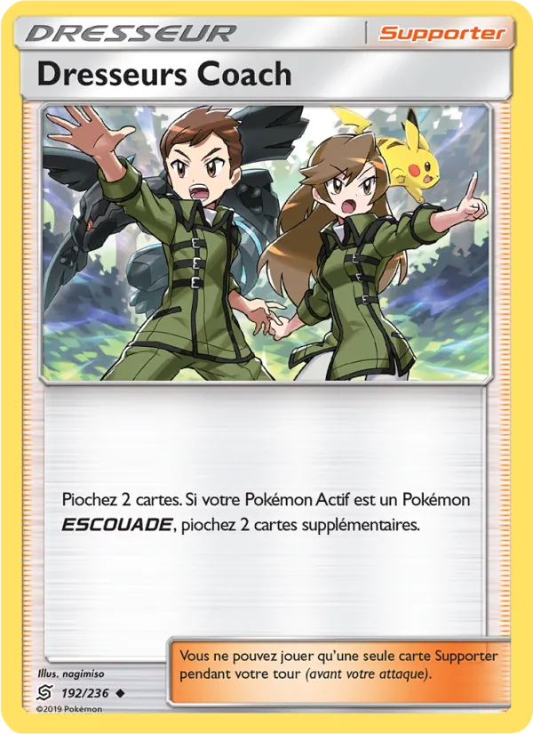 Carte Pokémon Dresseurs Coach 192/236 de l'extension Harmonie des Esprits