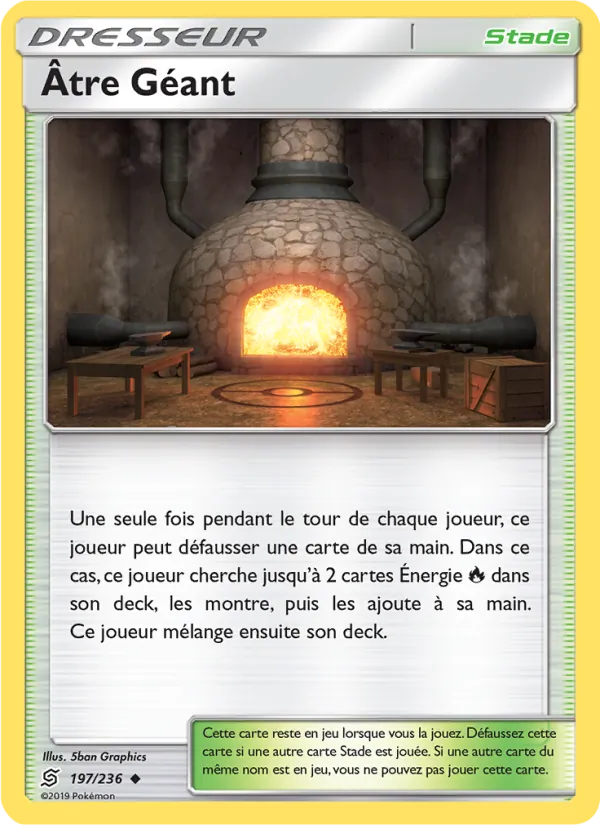 Carte Pokémon Âtre Géant 197/236 de l'extension Harmonie des Esprits