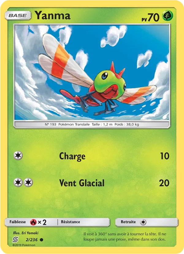 Carte Pokémon Yanma 2/236 de l'extension Harmonie des Esprits