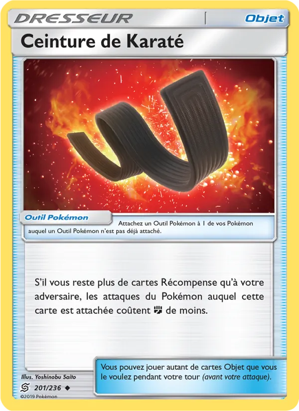 Carte Pokémon Ceinture de Karaté 201/236 de l'extension Harmonie des Esprits