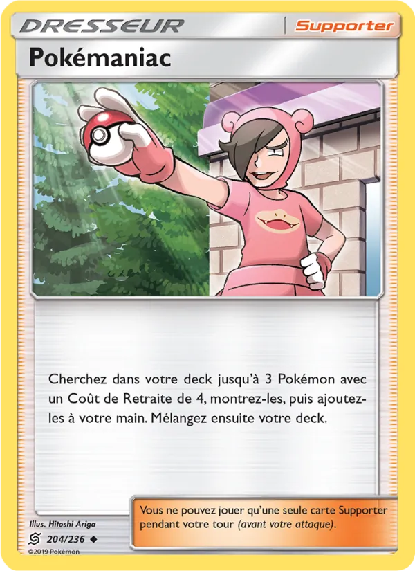 Carte Pokémon Pokémaniac 204/236 de l'extension Harmonie des Esprits