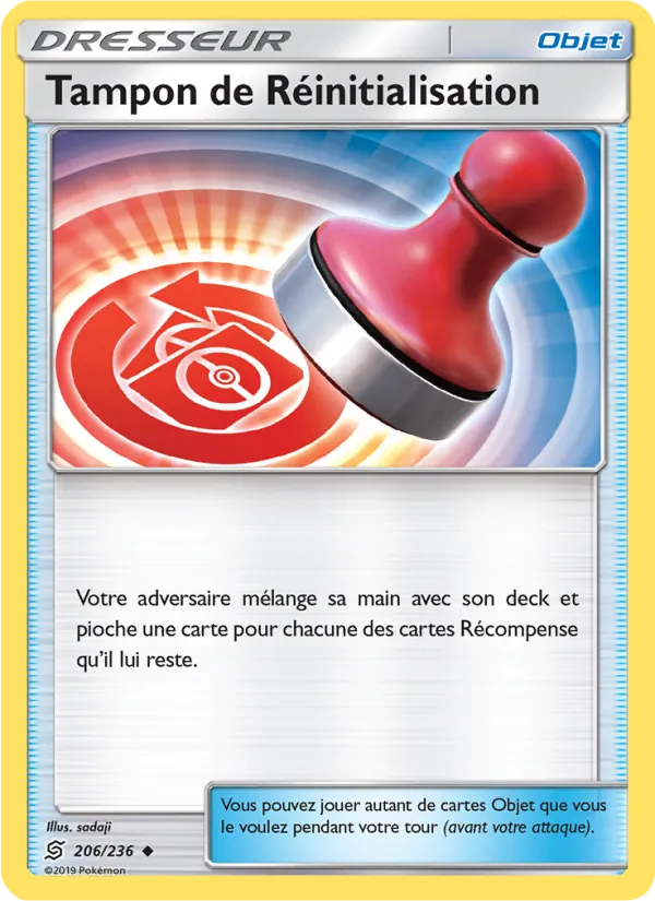 Carte Pokémon Tampon de Réinitialisation 206/236 de l'extension Harmonie des Esprits