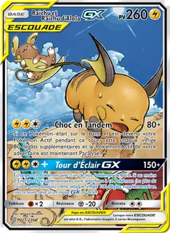 Carte Pokémon Raichu et Raichu d’Alola GX 221 — Harmonie des Esprits