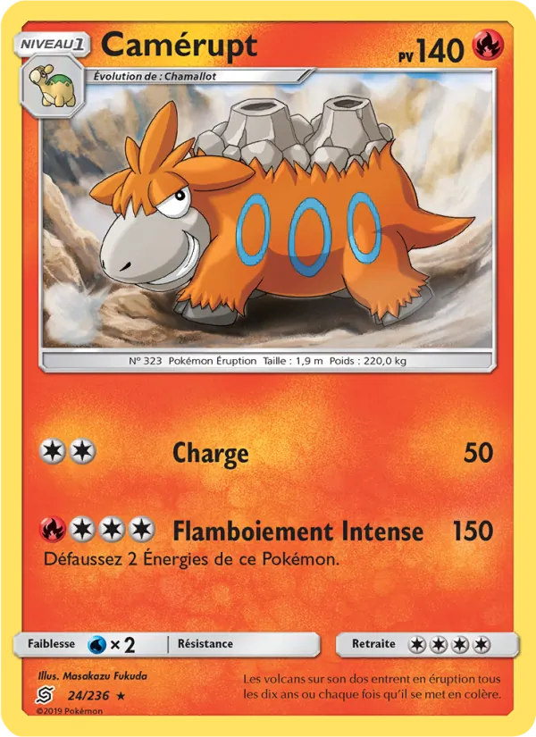 Carte Pokémon Camérupt 24/236 de l'extension Harmonie des Esprits