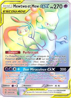Carte Pokémon Mewtwo et Mew GX 242