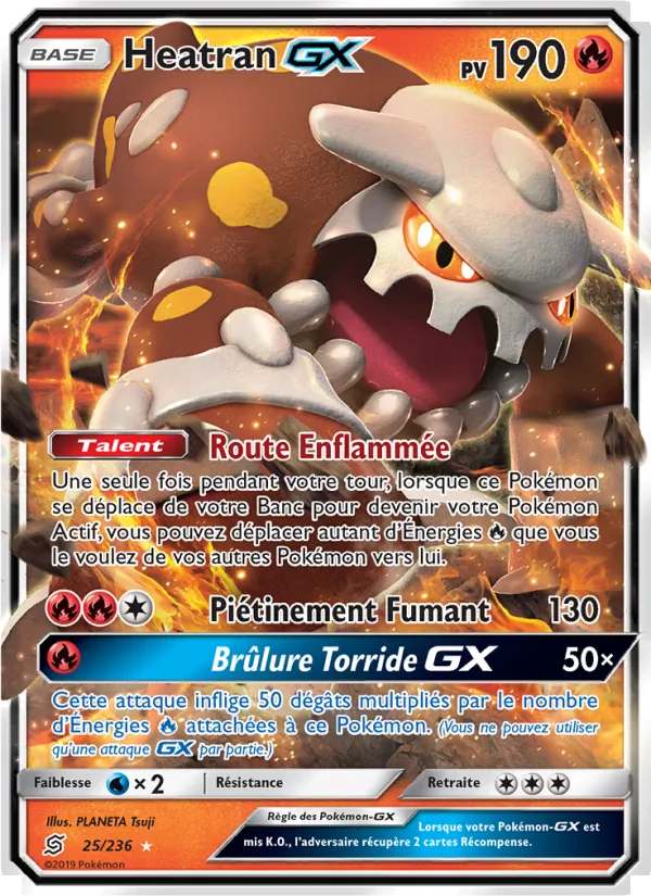 Carte Pokémon Heatran GX 25/236 de l'extension Harmonie des Esprits