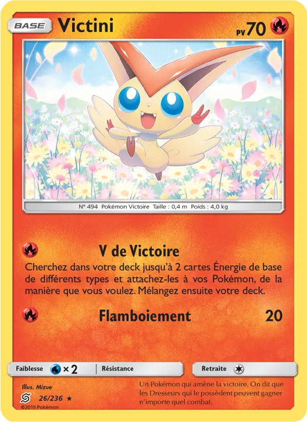 Carte Pokémon Victini 26/236 de l'extension Harmonie des Esprits