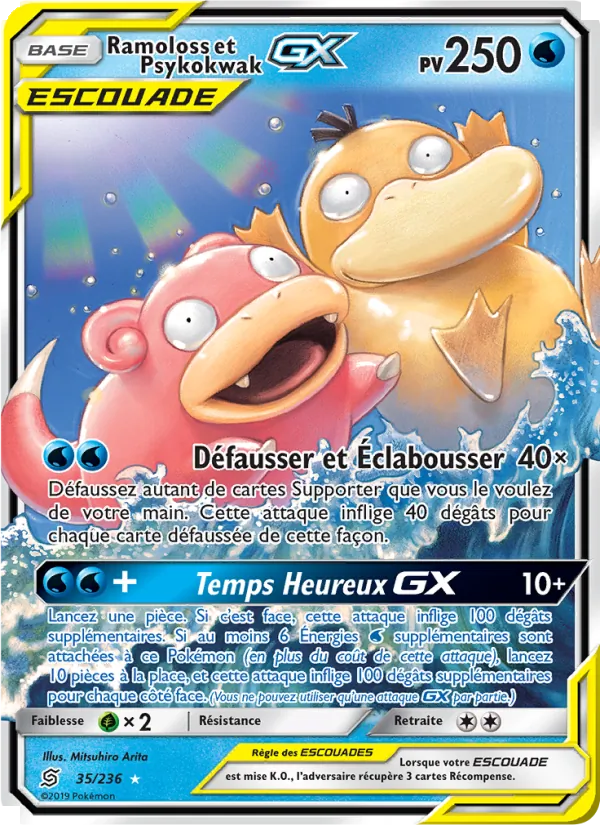 Carte Pokémon Ramoloss et Psykokwak GX 35/236 de l'extension Harmonie des Esprits