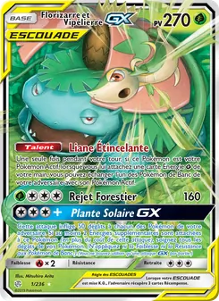 Carte Pokémon Florizarre et Vipélierre GX 1