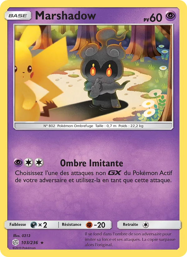 Carte Pokémon Marshadow 103/236 de l'extension Éclipse Cosmique