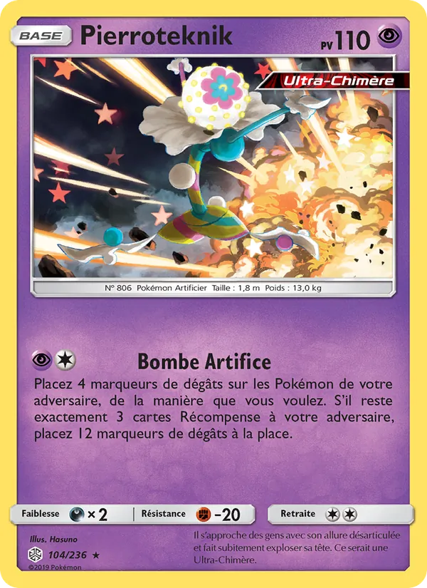 Carte Pokémon Pierroteknik 104/236 de l'extension Éclipse Cosmique