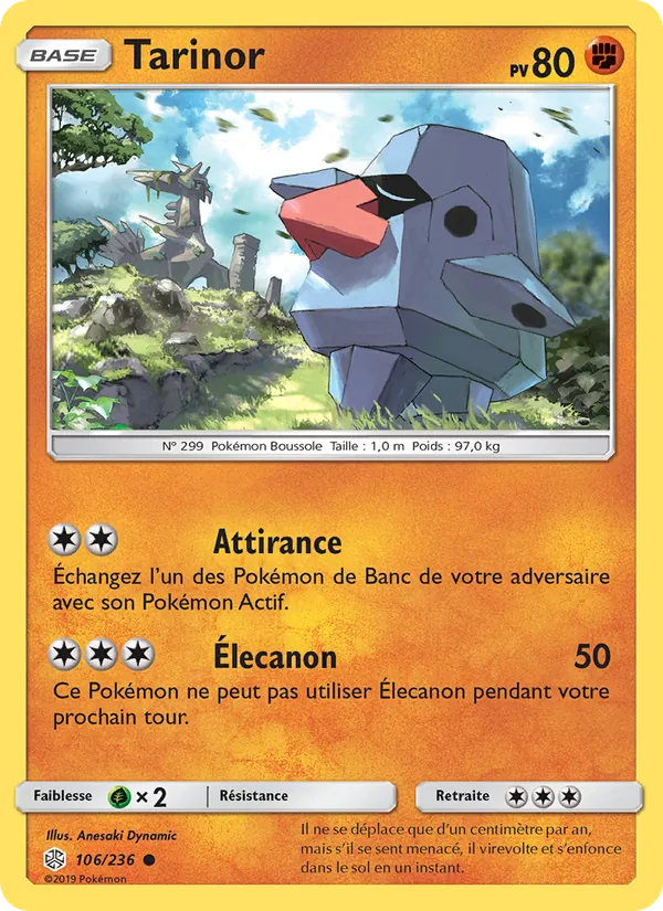 Carte Pokémon Tarinor 106/236 de l'extension Éclipse Cosmique