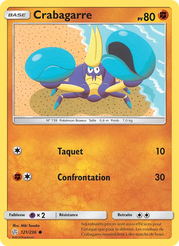 Carte Pokémon Crabagarre 121/236 de l'extension Éclipse Cosmique
