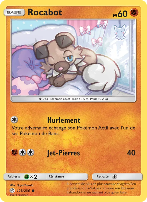 Carte Pokémon Rocabot 123/236 de l'extension Éclipse Cosmique