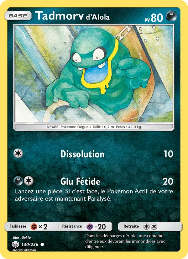 Carte Pokémon Tadmorv d’Alola 130/236 de l'extension Éclipse Cosmique