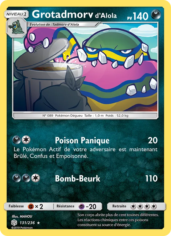 Carte Pokémon Grotadmorv d’Alola 131/236 de l'extension Éclipse Cosmique