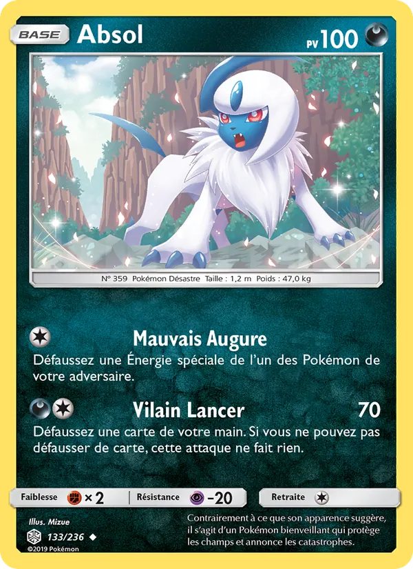 Carte Pokémon Absol 133/236 de l'extension Éclipse Cosmique