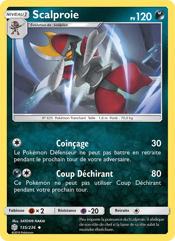 Carte Pokémon Scalproie 135/236 de l'extension Éclipse Cosmique