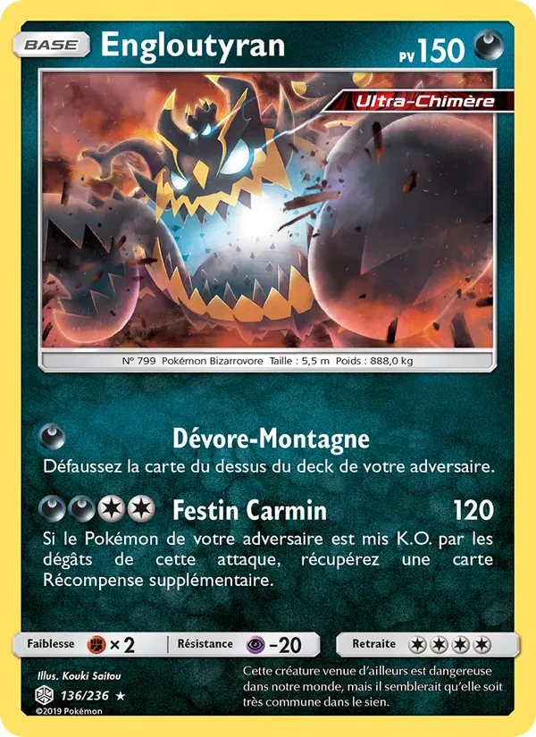 Carte Pokémon Engloutyran 136/236 de l'extension Éclipse Cosmique